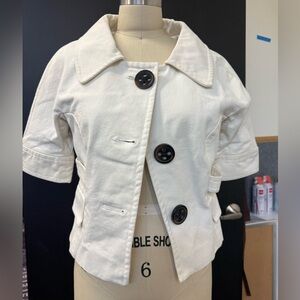 Zara Cream Trench Coat with Black Buttons